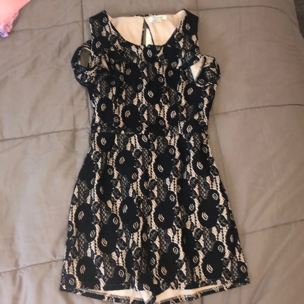 Black lace francescas romper NWT